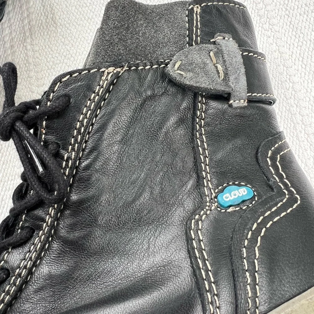 Cloud Footwear Black Leather Heeled Boots Size 38/7.5